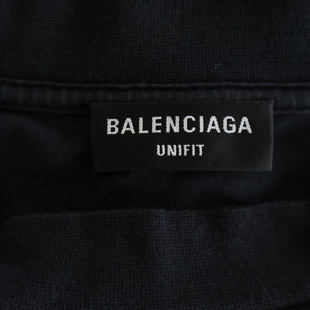 BALENCIAGA(バレンシアガ) 21SS Back Label Oversized Long Sleeve Tee バックラベル オーバーサイズ 長袖Tシャツ ブラック 693949 TMVC1