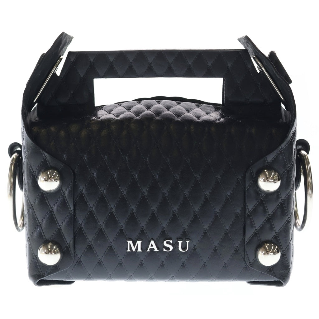 MASU(エムエーエスユー) LEATHER CAKE BAG キルティングレザー ケーキ ハンドバッグ ブラック M25F9OJ008 レディース