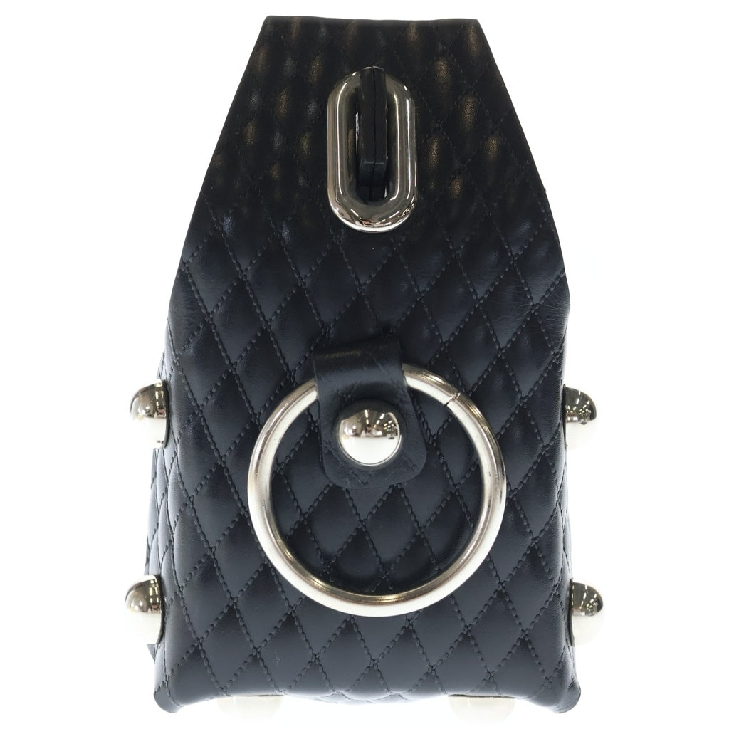 MASU(エムエーエスユー) LEATHER CAKE BAG キルティングレザー ケーキ ハンドバッグ ブラック M25F9OJ008 レディース