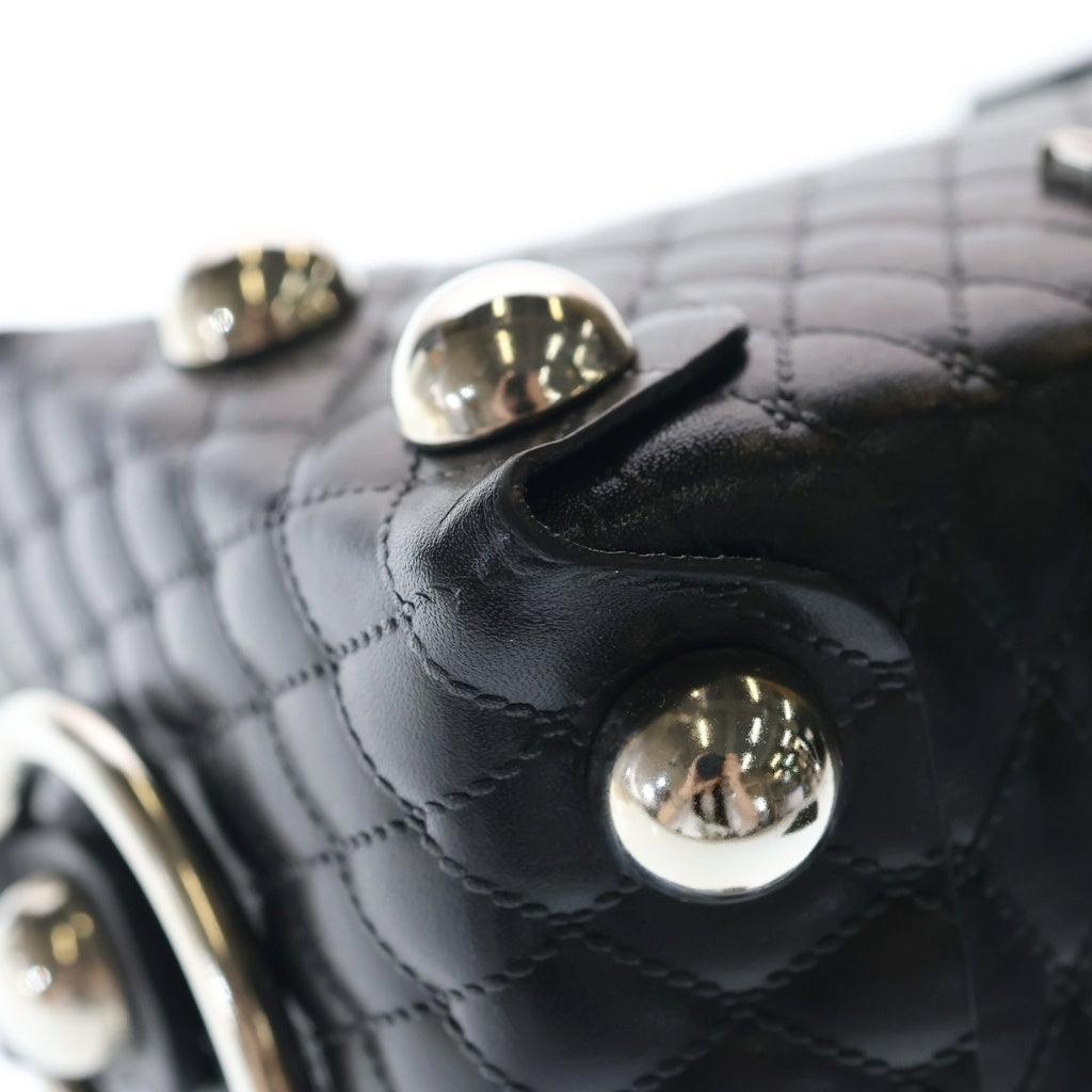 MASU(エムエーエスユー) LEATHER CAKE BAG キルティングレザー ケーキ ハンドバッグ ブラック M25F9OJ008 レディース