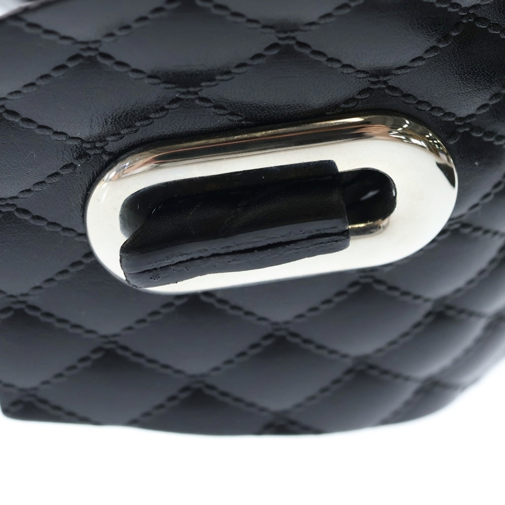MASU(エムエーエスユー) LEATHER CAKE BAG キルティングレザー ケーキ ハンドバッグ ブラック M25F9OJ008 レディース