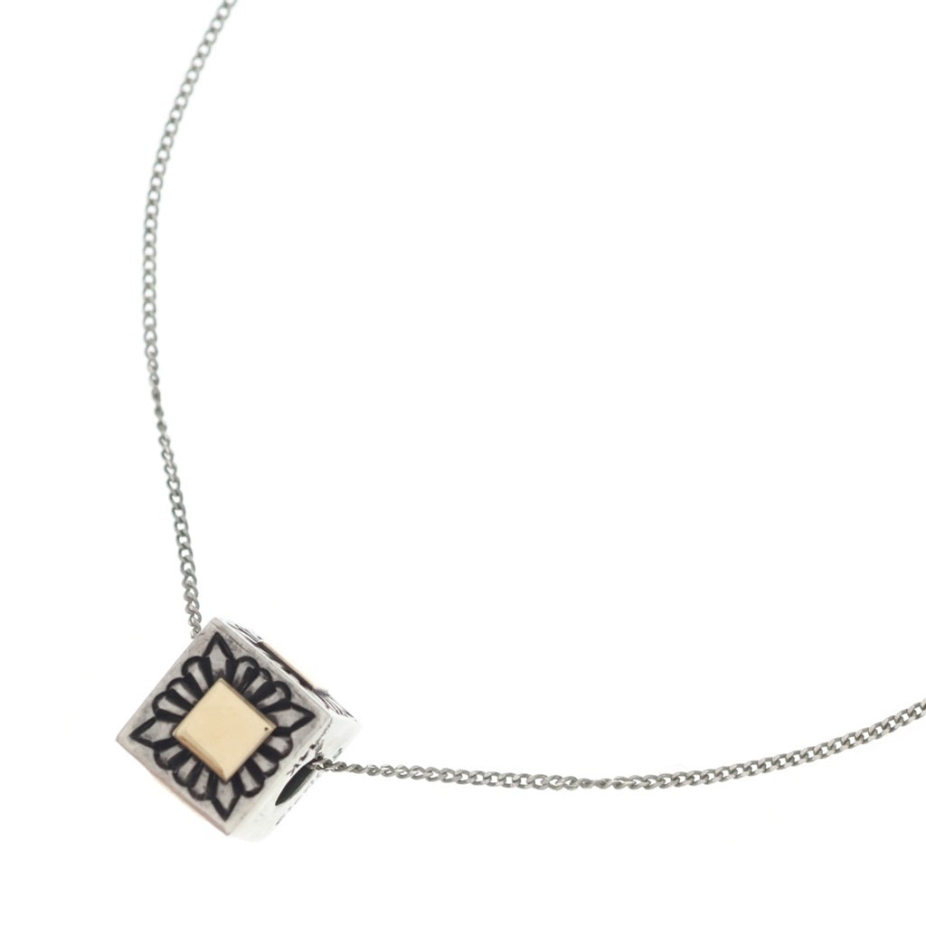 NO BRAND(ノーブランド) Pat Bedonie (パットべドニー)14K GOLD サンバーストキューブペンダント シルバー/ゴールド