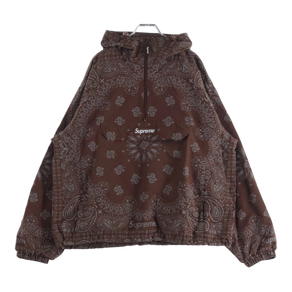 SUPREME(シュプリーム) 26SS Refrecive Bandana Anorak Jacket レフレクティブ バンダナ ハーフジップ ナイロンジャケット ブラウン