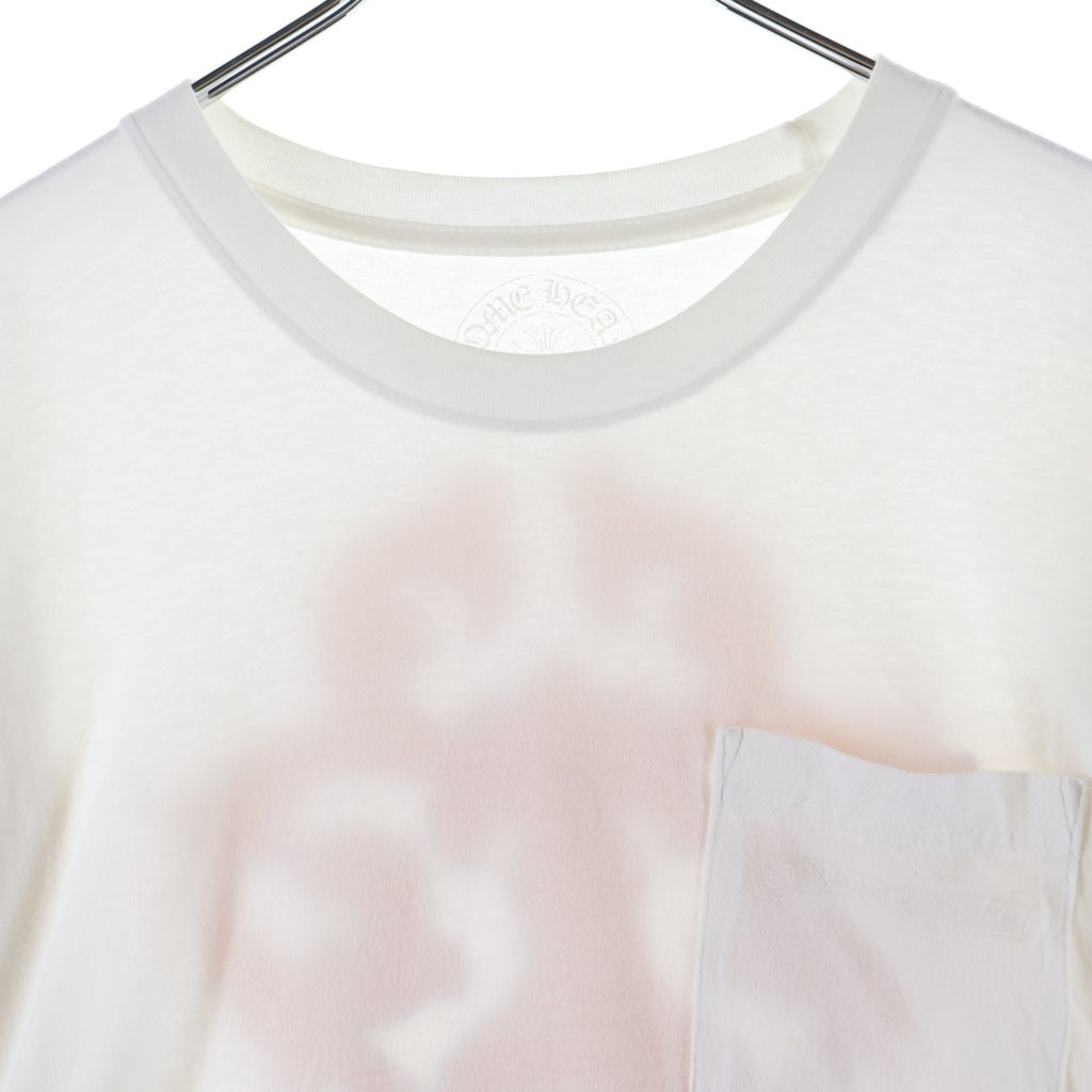 CHROME HEARTS(クロムハーツ) Striped Dagger L/S Tee ダガー 胸ポケットバックプリント ロングスリーブ 長袖Tシャツ カットソー ホワイト