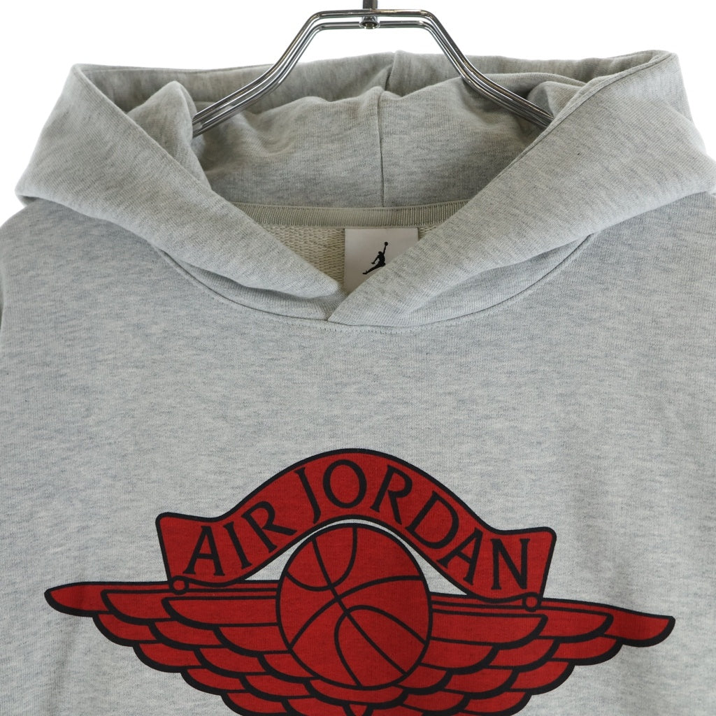 SAINT MICHAEL(セントマイケル) × JORDAN SM FLEECE L/S HOODIE SM-MK8-0000-J02 ジョーダン フリース フロントプリント プルオーバーパーカー グレー