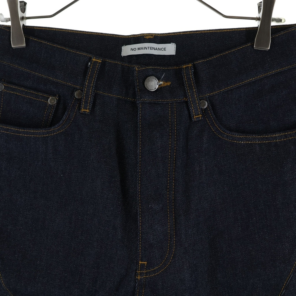 NO BRAND(ノーブランド) NO MAINTENANCE ノーメンテナンス CARPENTER SHORTS ボタンフライ カーペンターショーツ デニムハーフパンツ インディゴ