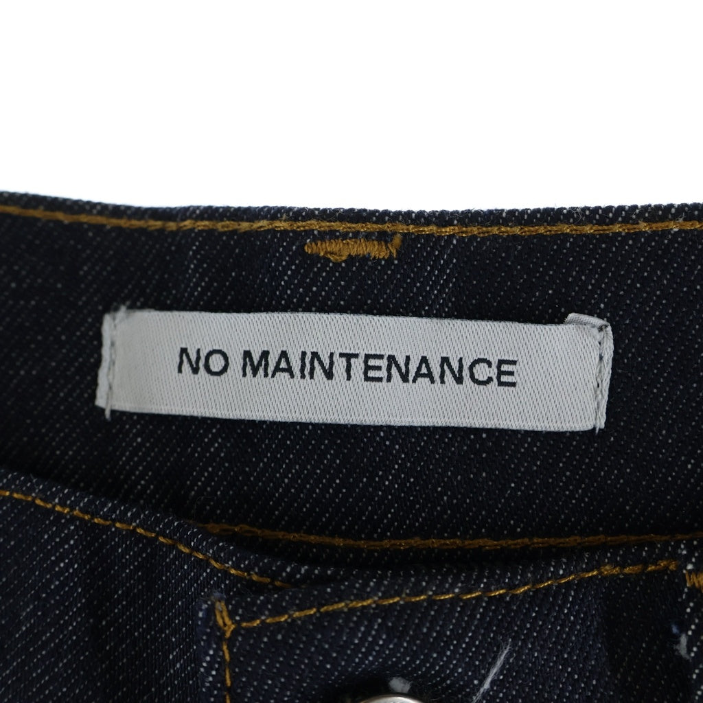 NO BRAND(ノーブランド) NO MAINTENANCE ノーメンテナンス CARPENTER SHORTS ボタンフライ カーペンターショーツ デニムハーフパンツ インディゴ