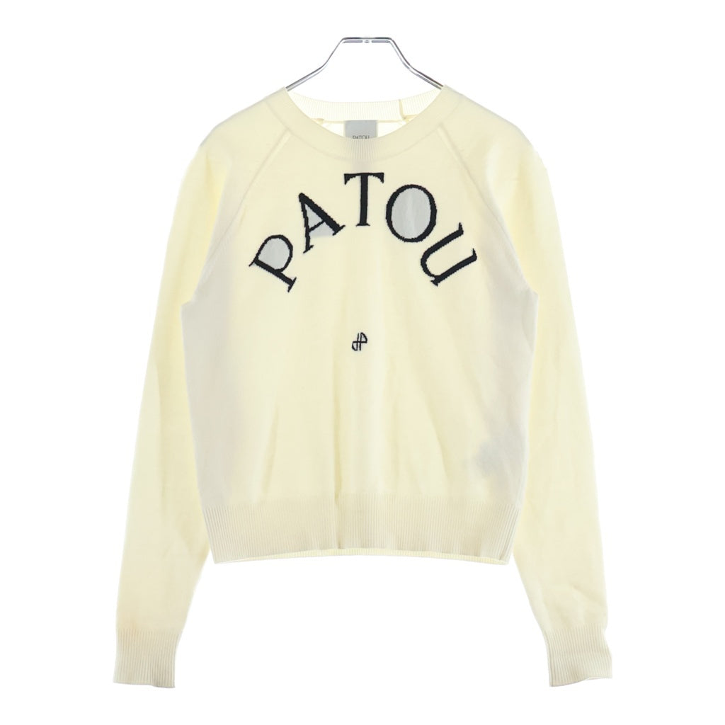 PATOU(パトゥー) フロントロゴ刺繍 ウールニット セーター レディース ホワイト ES-KN110-80-11