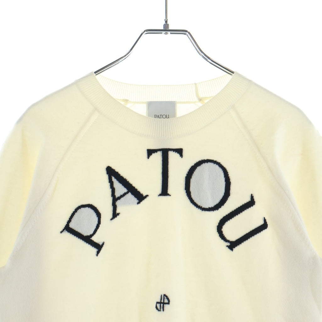 PATOU(パトゥー) フロントロゴ刺繍 ウールニット セーター レディース ホワイト ES-KN110-80-11