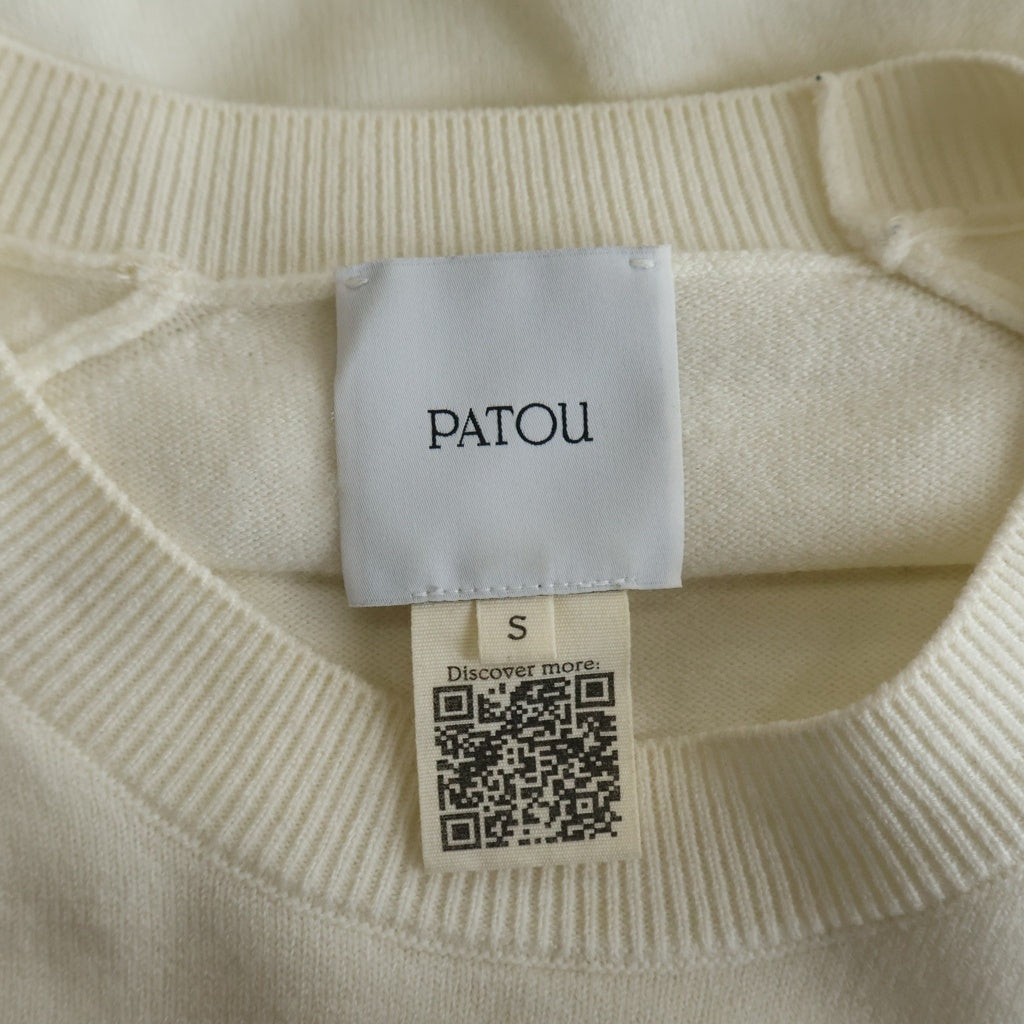 PATOU(パトゥー) フロントロゴ刺繍 ウールニット セーター レディース ホワイト ES-KN110-80-11