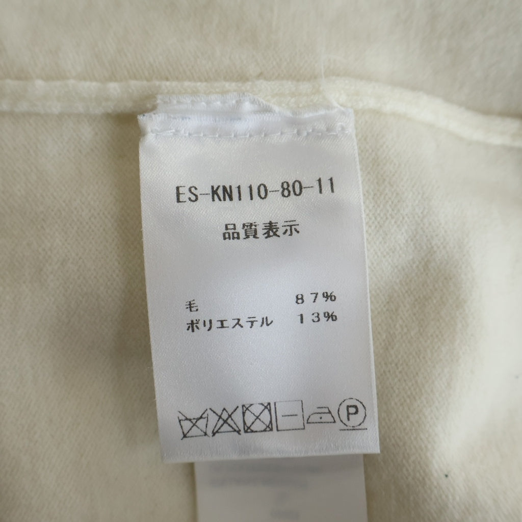 PATOU(パトゥー) フロントロゴ刺繍 ウールニット セーター レディース ホワイト ES-KN110-80-11