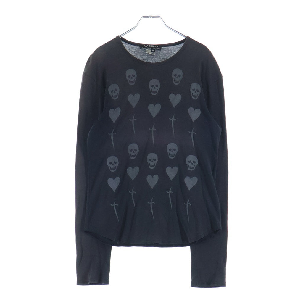RAF SIMONS(ラフシモンズ) 99AW Radioactivity Skulls Hearts Daggers L/S Tee レイディオウアクティヴィティ スカルズ ハーツ ダガーズ フロントプリント長袖Tシャツ ブラック