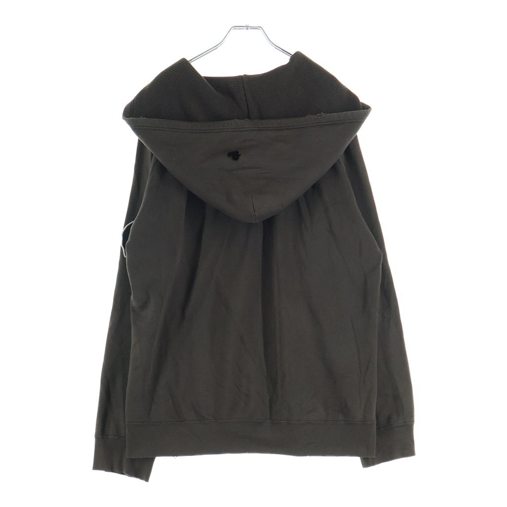 NUMBER (N)INE(ナンバーナイン) 04SS DREAM期 Double Skull Hoodie ドリーム期 ダメージ加工 ダブルスカル フーディー プルオーバーパーカー カーキ