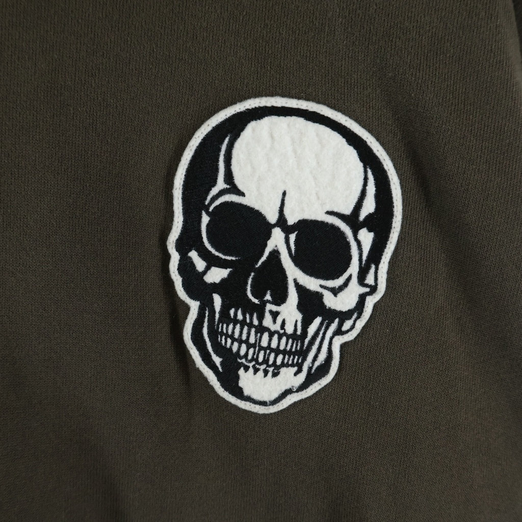 NUMBER (N)INE(ナンバーナイン) 04SS DREAM期 Double Skull Hoodie ドリーム期 ダメージ加工 ダブルスカル フーディー プルオーバーパーカー カーキ