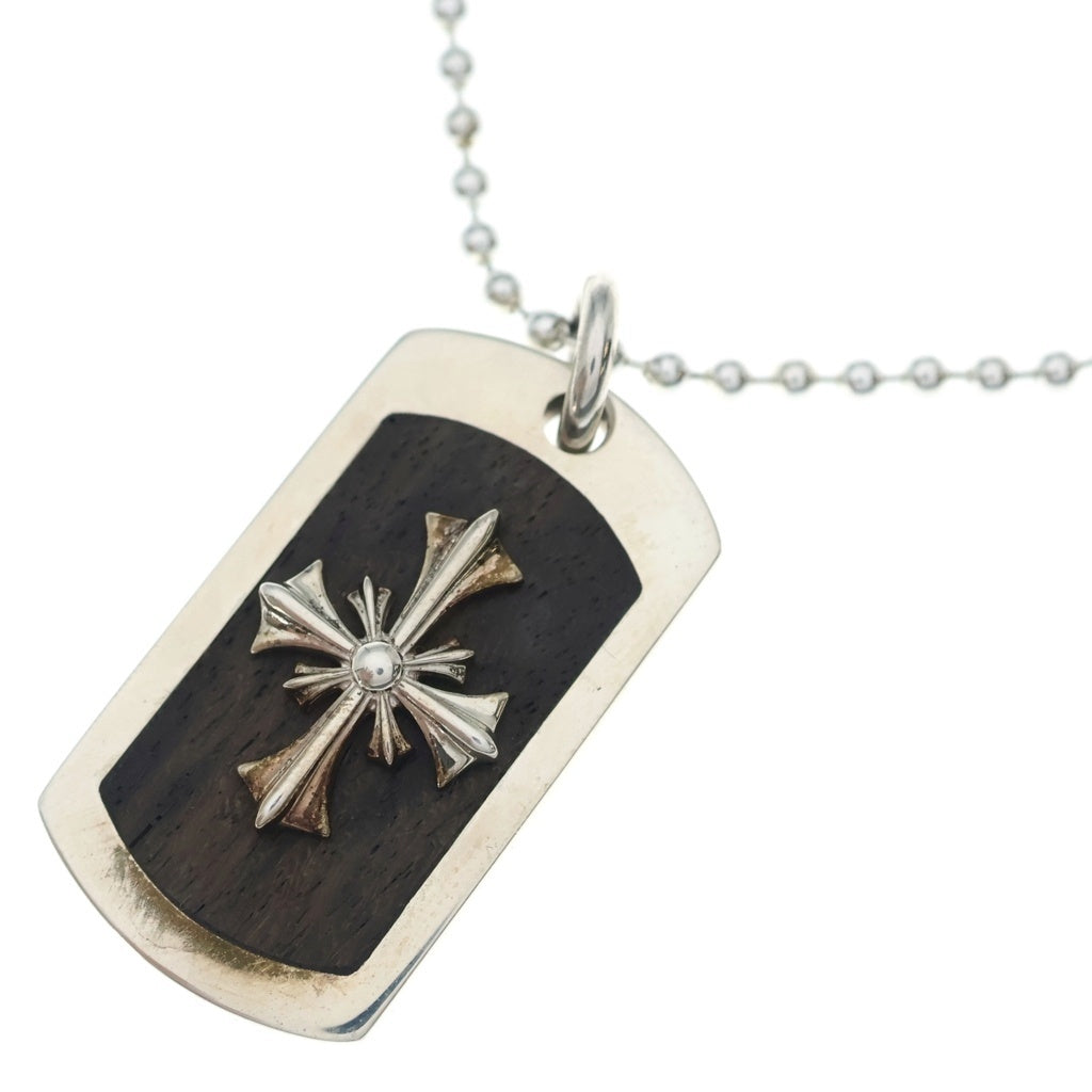 Personal Jesus(パーソナルジーザス) WOOD DOG TAG W/LARGE ドッグタグ クロス ボールチェーン ネックレス シルバー