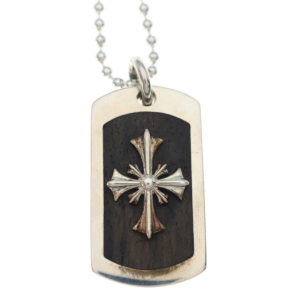 Personal Jesus(パーソナルジーザス) WOOD DOG TAG W/LARGE ドッグタグ クロス ボールチェーン ネックレス シルバー