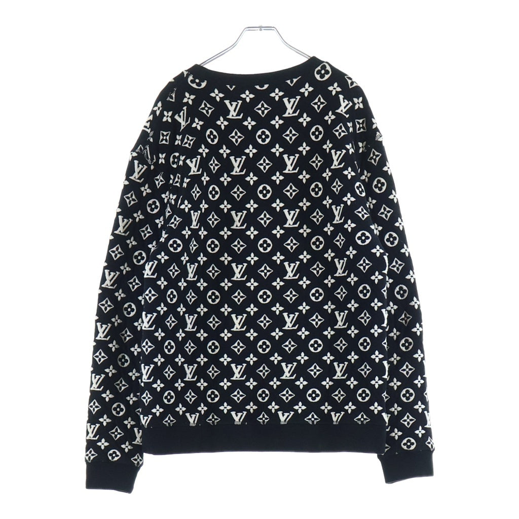 LOUIS VUITTON(ルイヴィトン) モノグラム ジャガード クルーネック 長袖スウェット トレーナー ブラック RM201Q TCJ HIY53W
