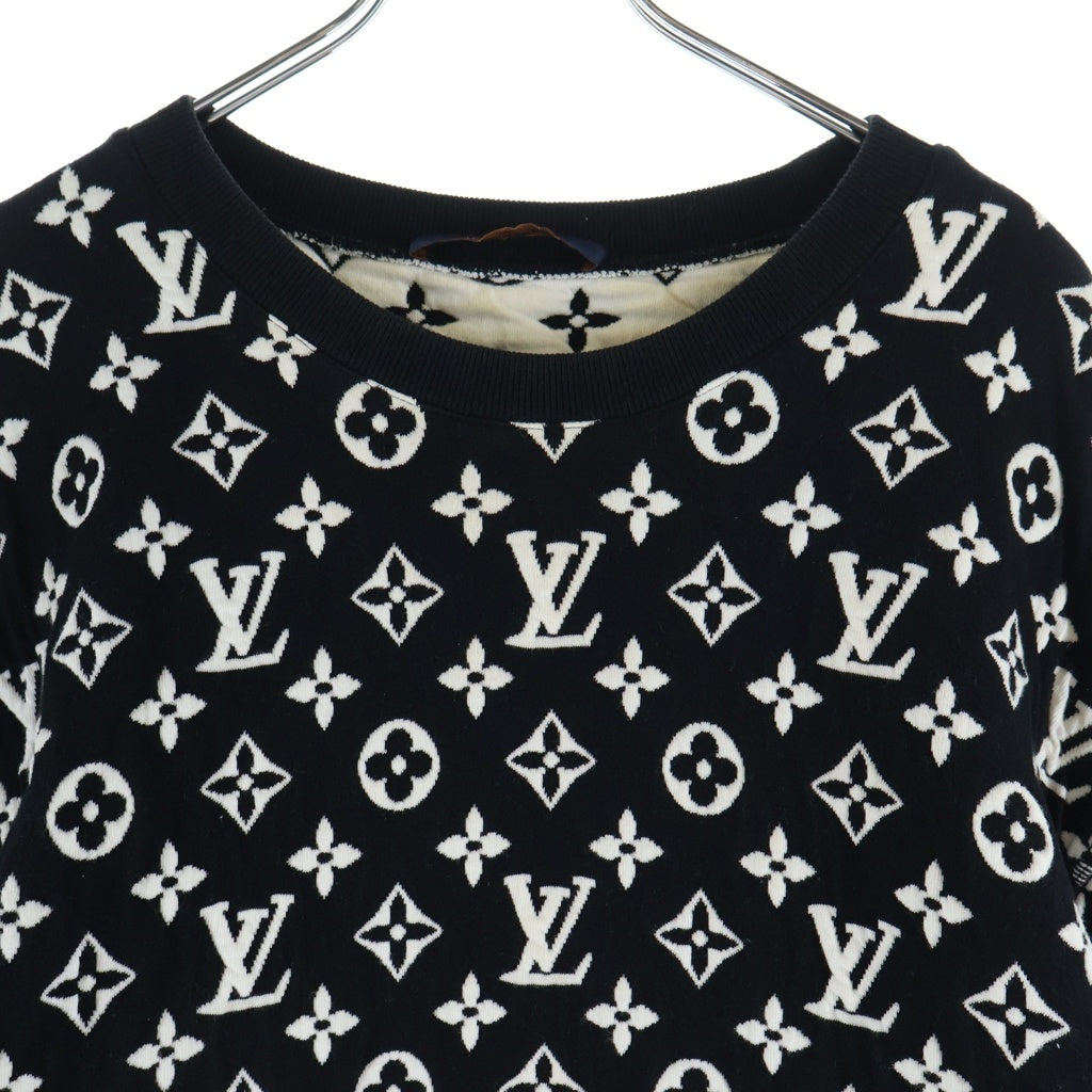 LOUIS VUITTON(ルイヴィトン) モノグラム ジャガード クルーネック 長袖スウェット トレーナー ブラック RM201Q TCJ HIY53W