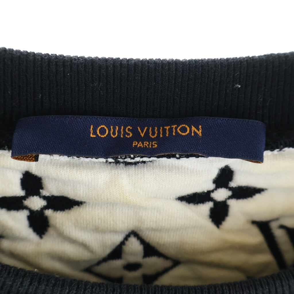 LOUIS VUITTON(ルイヴィトン) モノグラム ジャガード クルーネック 長袖スウェット トレーナー ブラック RM201Q TCJ HIY53W