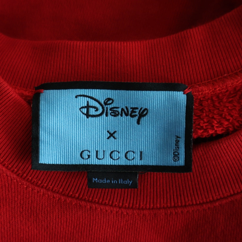 GUCCI(グッチ) × DISNEY ドナルドダッグ 刺繍 クルーネックスウェットトレーナー レッド 617964 XJDC1