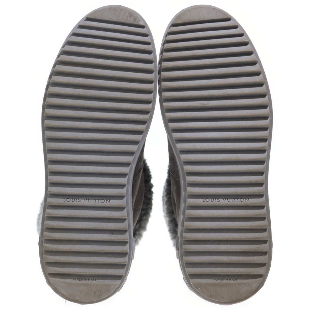LOUIS VUITTON(ルイヴィトン) NOWDROP FLAT ANKLE BOOT スノードロップ ラインアンクルブーツ LVロゴ ムートンブーツ レディース グレー TC0272