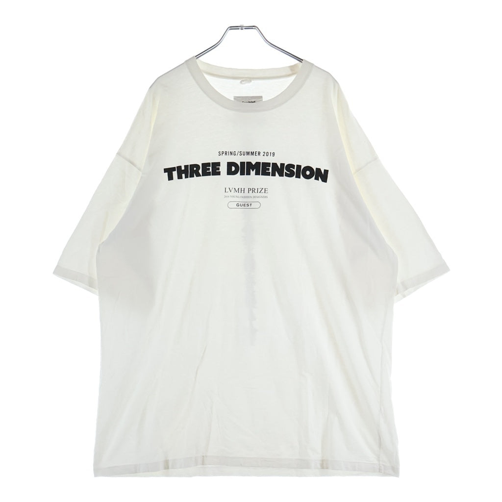 doublet(ダブレット) THREE DIMENSION フロントプリント 半袖Tシャツ カットソー ホワイト 19AW31CS143-1