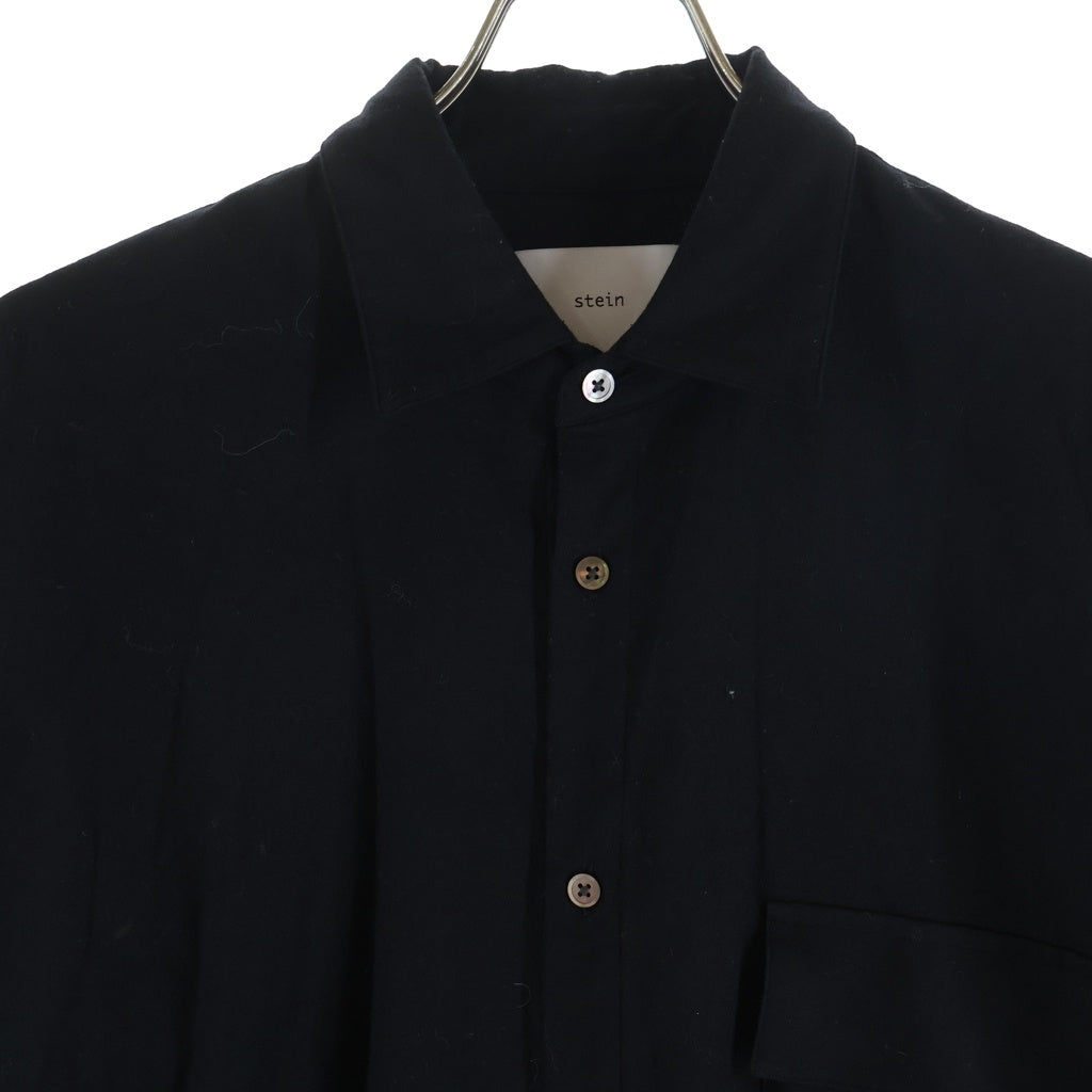 Stein(シュタイン) OVERSIZED DOWN PAT SHIRT オーバーサイズ コットン長袖シャツ ブラック ST.320-2