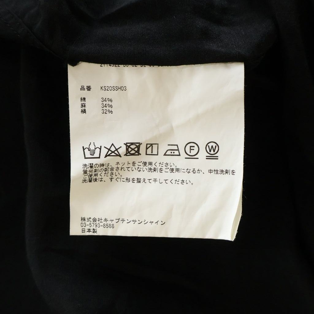 KAPTAIN SUNSHINE(キャプテンサンシャイン) Riviera L/S Shirt リビエラ ロングスリーブシャツ コットン リネン シルク フロントボタン 長袖シャツ ブラック