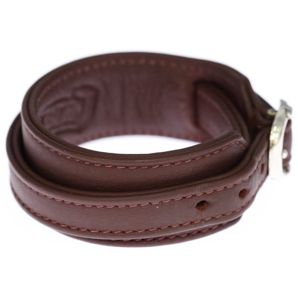 CHROME HEARTS(クロムハーツ) R&R TINY BUCKLE ガンスリンガータイニーバックルレザーブレスレット レッド/シルバー