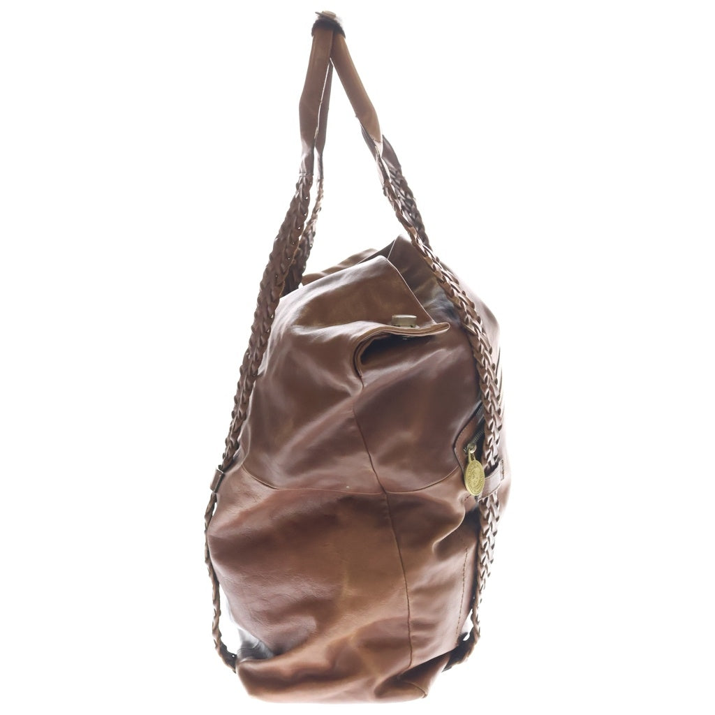 Vivienne Westwood(ヴィヴィアンウエストウッド) 編み込み レザーメッセンジャーバッグ ハンドバッグ ブラウン