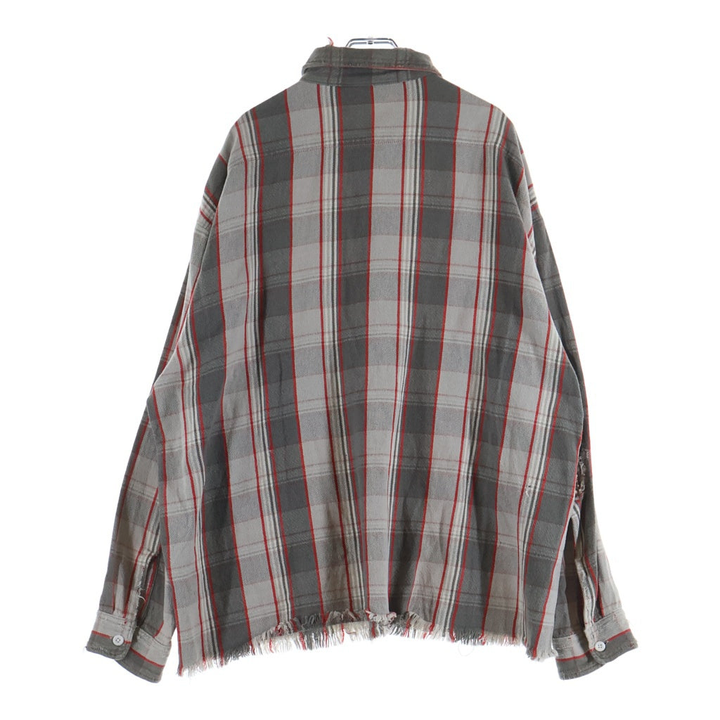 SAINT MICHAEL(セントマイケル) 22AW ×SHERMER ACADEMY FRANNEL SHIRT RED シャーマーアカデミー フランネル 長袖シャツ グレー/レッド SM-A22-0000-060