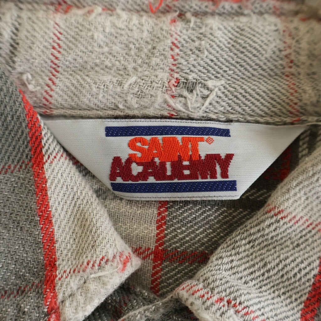 SAINT MICHAEL(セントマイケル) 22AW ×SHERMER ACADEMY FRANNEL SHIRT RED シャーマーアカデミー フランネル 長袖シャツ グレー/レッド SM-A22-0000-060