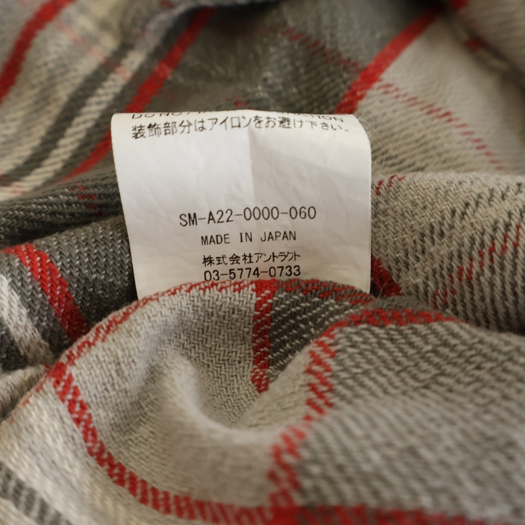 SAINT MICHAEL(セントマイケル) 22AW ×SHERMER ACADEMY FRANNEL SHIRT RED シャーマーアカデミー フランネル 長袖シャツ グレー/レッド SM-A22-0000-060