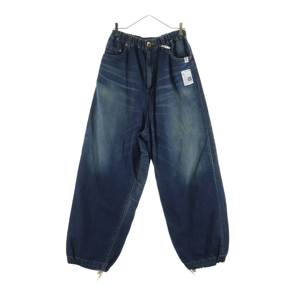 MAISON MIHARAYASUHIRO(メゾンミハラヤスヒロ) 24SS Light Denim Wide Pants レザーパッチ ライトデニムワイドパンツ インディゴブルー J12PT022