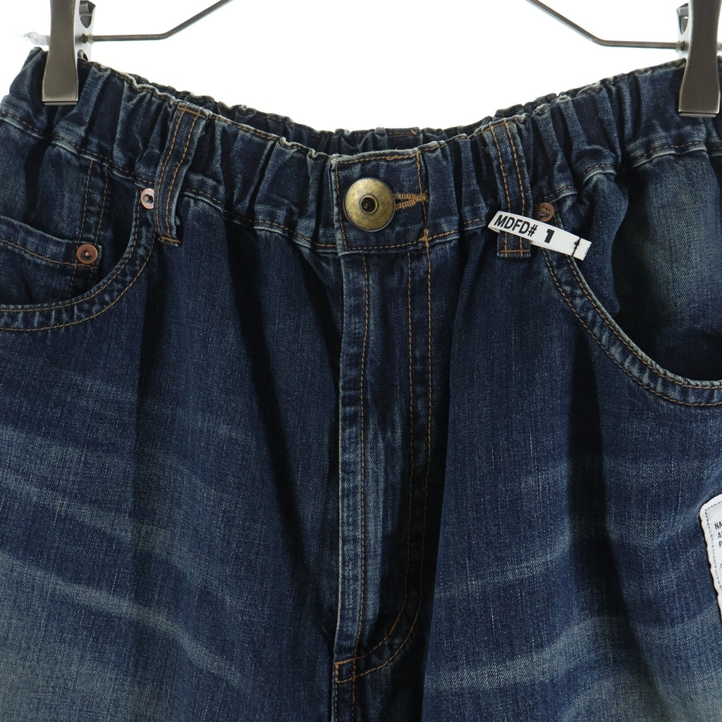 MAISON MIHARAYASUHIRO(メゾンミハラヤスヒロ) 24SS Light Denim Wide Pants レザーパッチ ライトデニムワイドパンツ インディゴブルー J12PT022