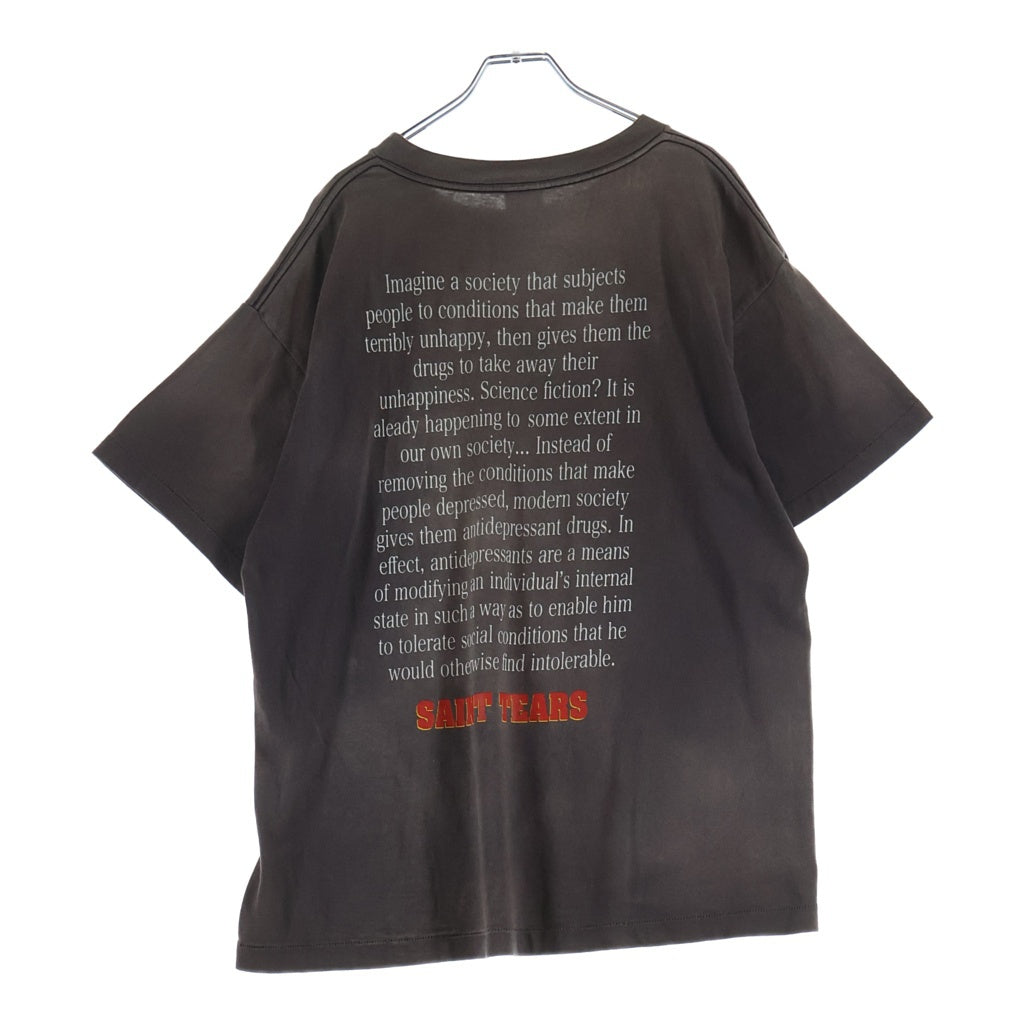 SAINT MICHAEL(セントマイケル) 22SS ×DENIM TEARS SS TEE デニムティアーズ ダメージ加工半袖Tシャツ カットソー グレー SM-S22-0000-063