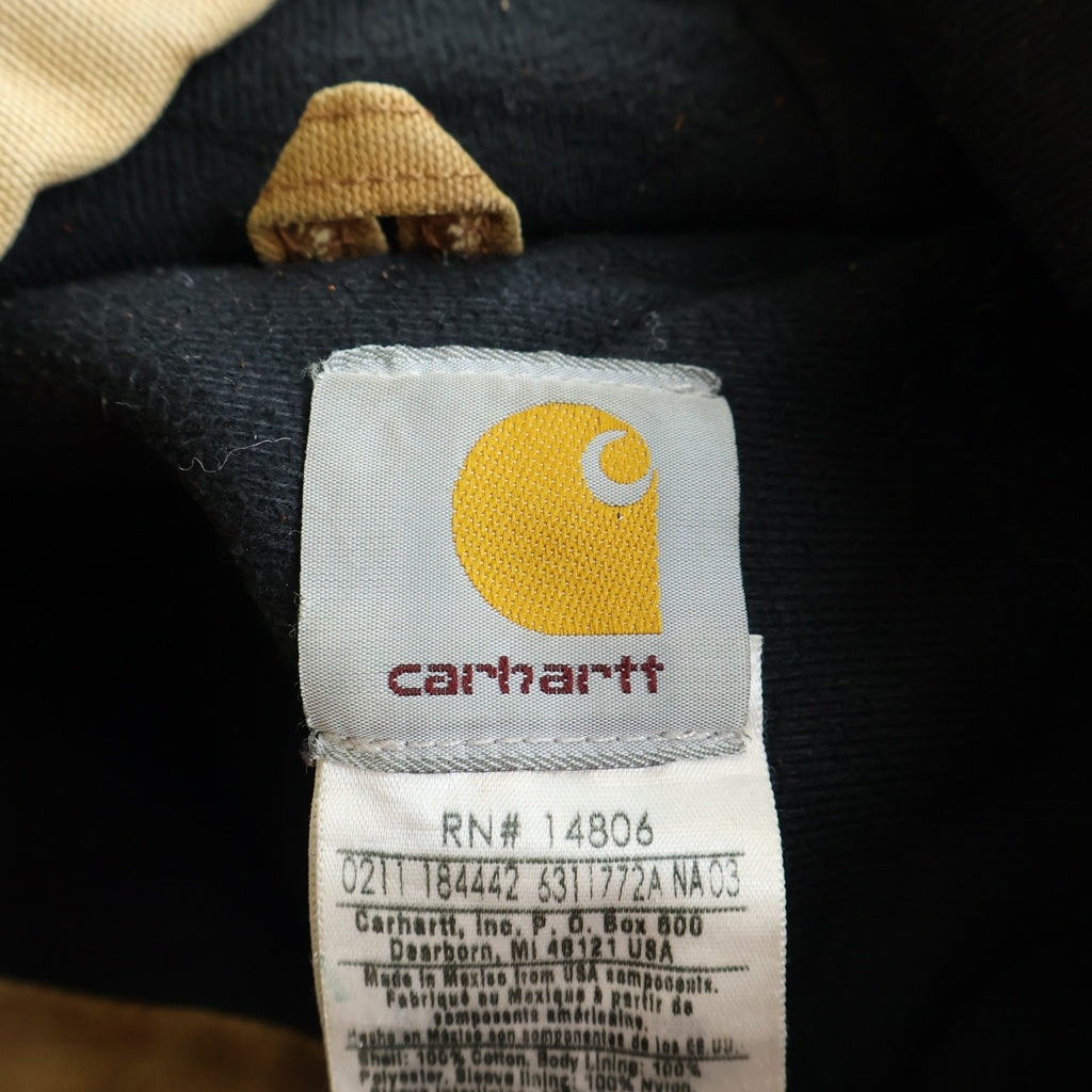 CARHARTT(カーハート) 10S Active Jacket メキシコ製 裏地キルティング フーディー アクティブジャケット ブラウン J130-BRN