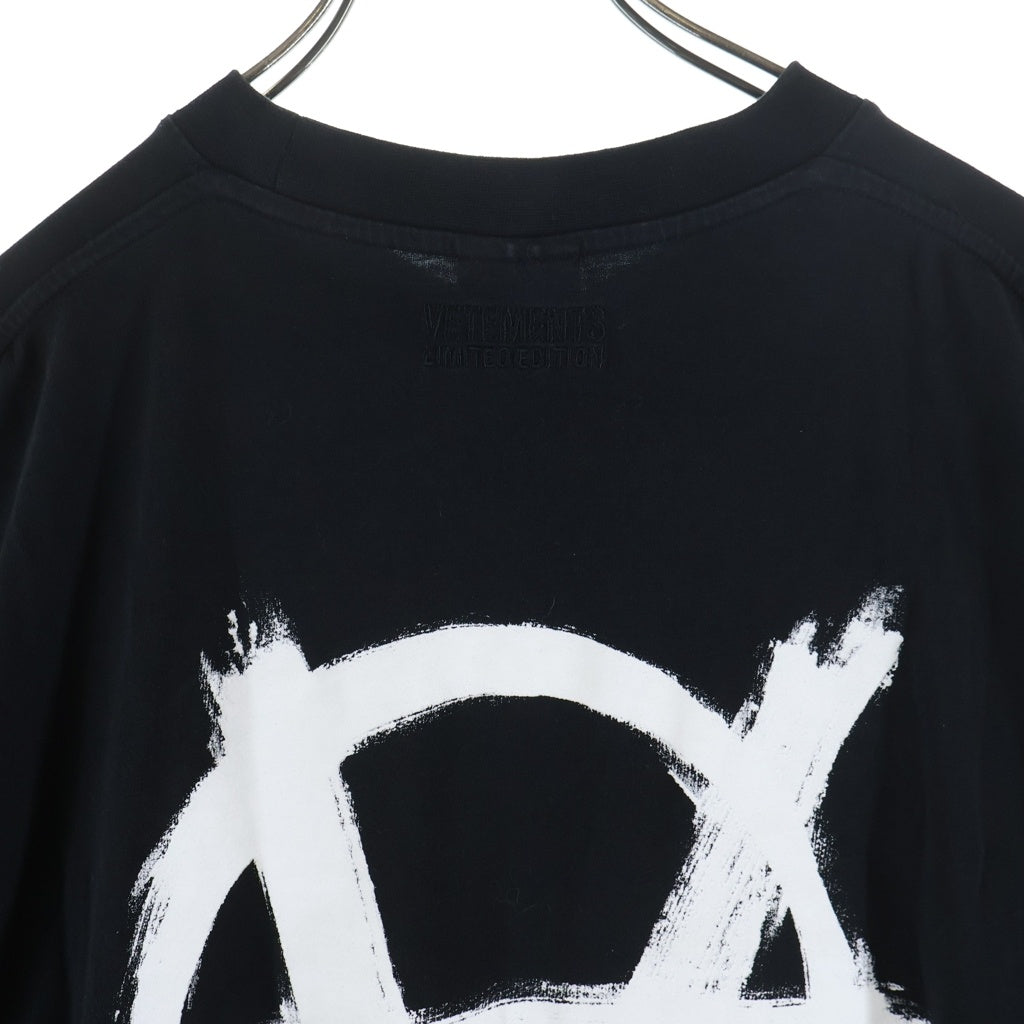 VETEMENTS(ヴェトモン) 22AW Double Anarchy Logo T-Shirt ダブルアナーキーロゴ クルーネック 半袖Tシャツ カットソー ブラック UA53TR500X
