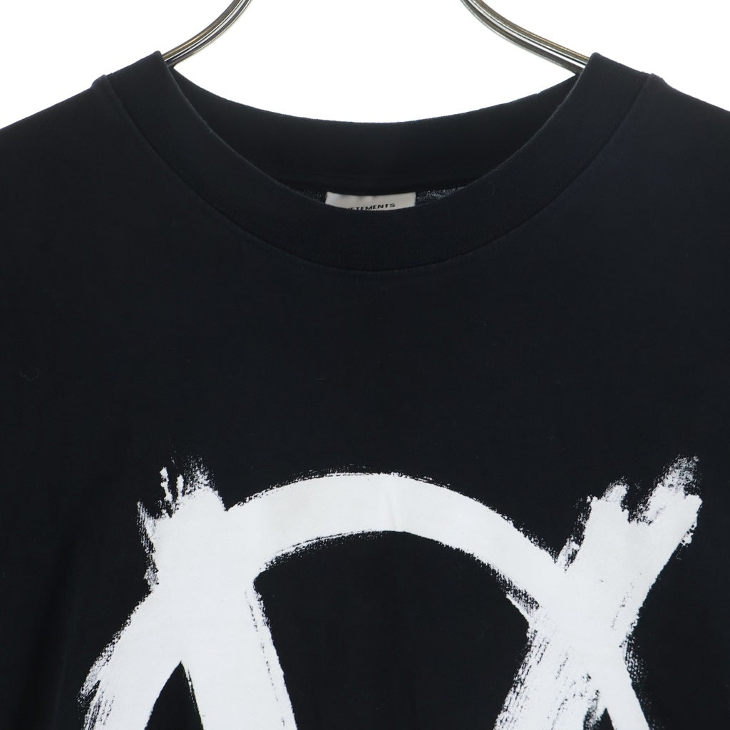VETEMENTS(ヴェトモン) 22AW Double Anarchy Logo T-Shirt ダブルアナーキーロゴ クルーネック 半袖Tシャツ カットソー ブラック UA53TR500X