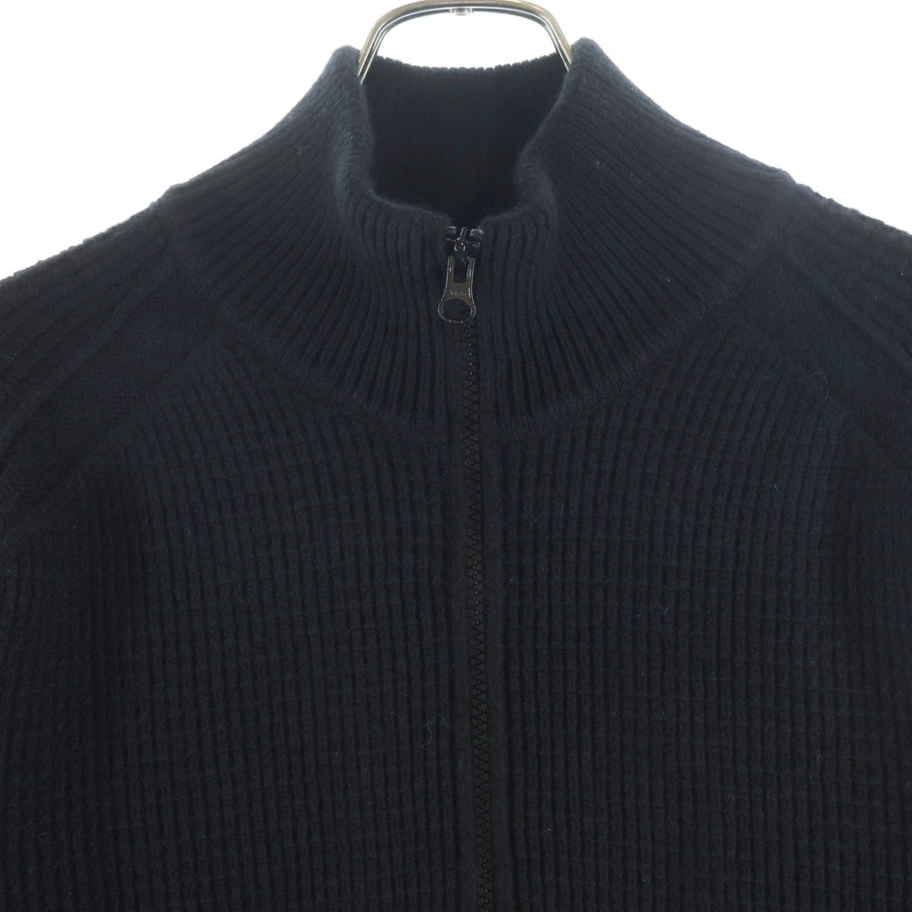 STONE ISLAND(ストーンアイランド) Zip-up knit ウール ダブルジップアップ ドライバーズニット セーター ブラック K2S155100083 S00FG