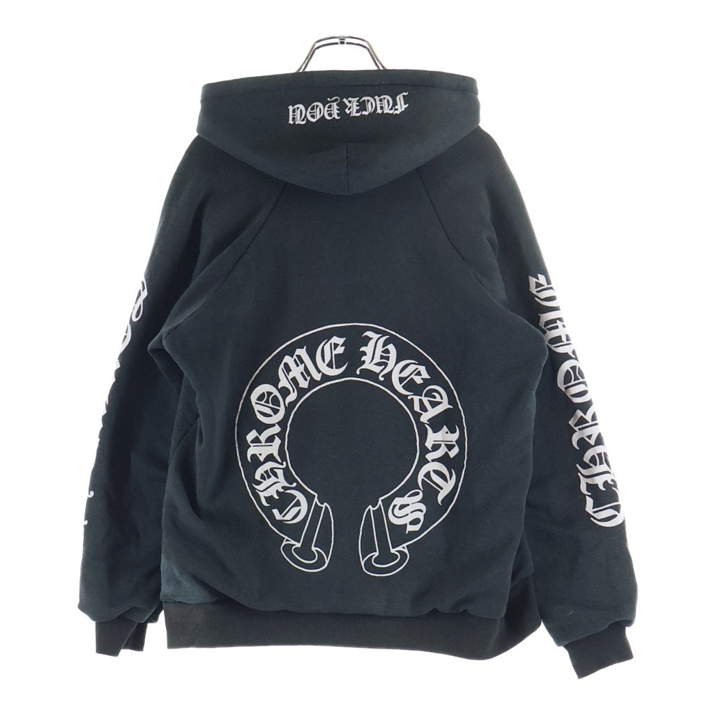 CHROME HEARTS(クロムハーツ) OLD THRML HD PLVR 裏地サーマル アームプリント バックスクロールラベル フーディー プルオーバーパーカー ブラック