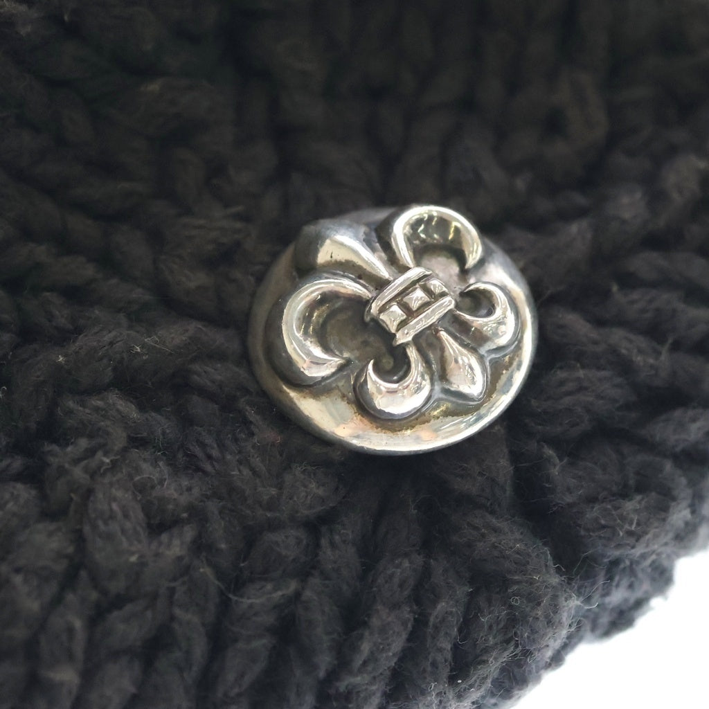 CHROME HEARTS(クロムハーツ) OLD BEANIE CASH オールド BSフレアパッチ カシミヤ ニットキャップ ビーニー 帽子 ブラック