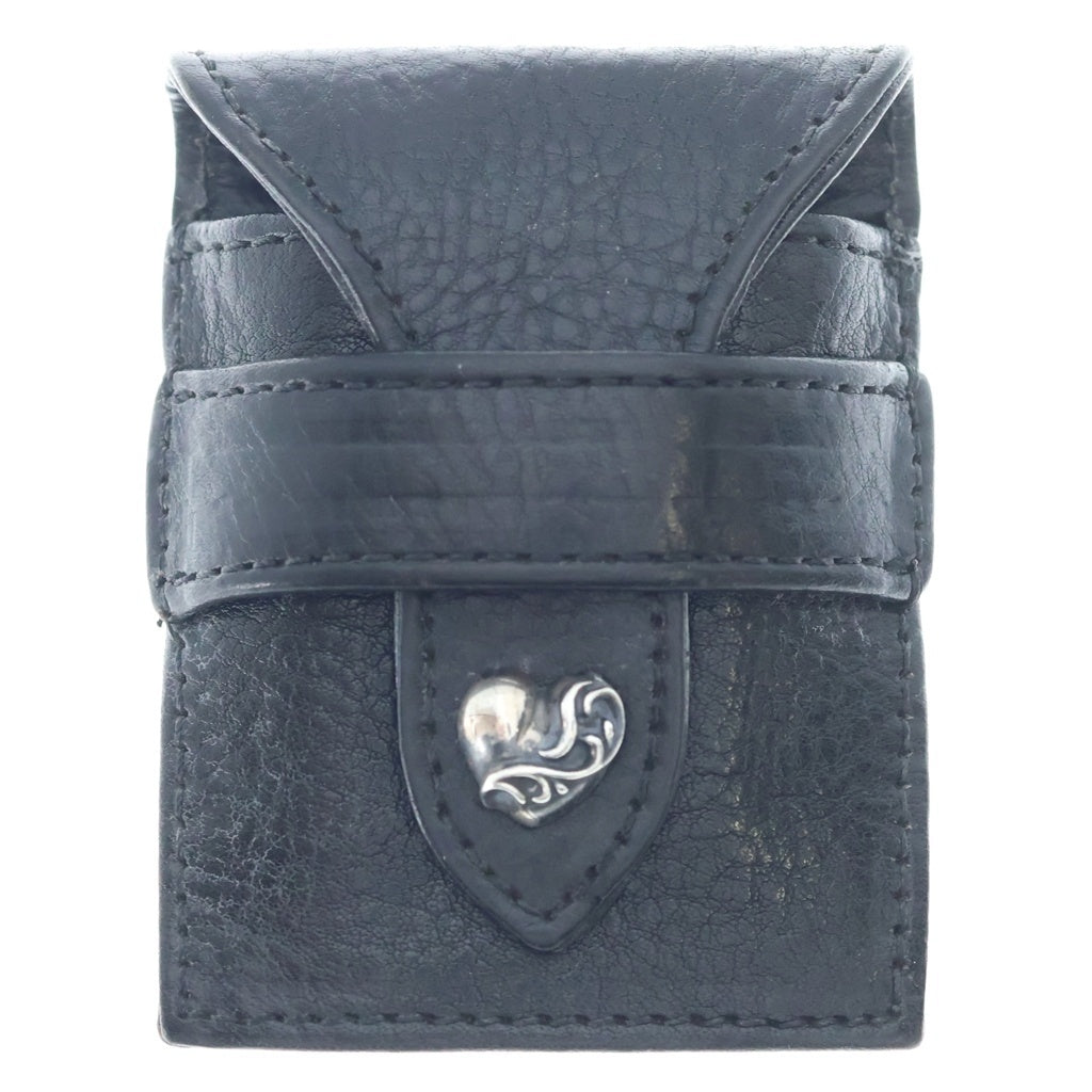 CHROME HEARTS(クロムハーツ) ハートチャーム レザー コンドームケース ブラック