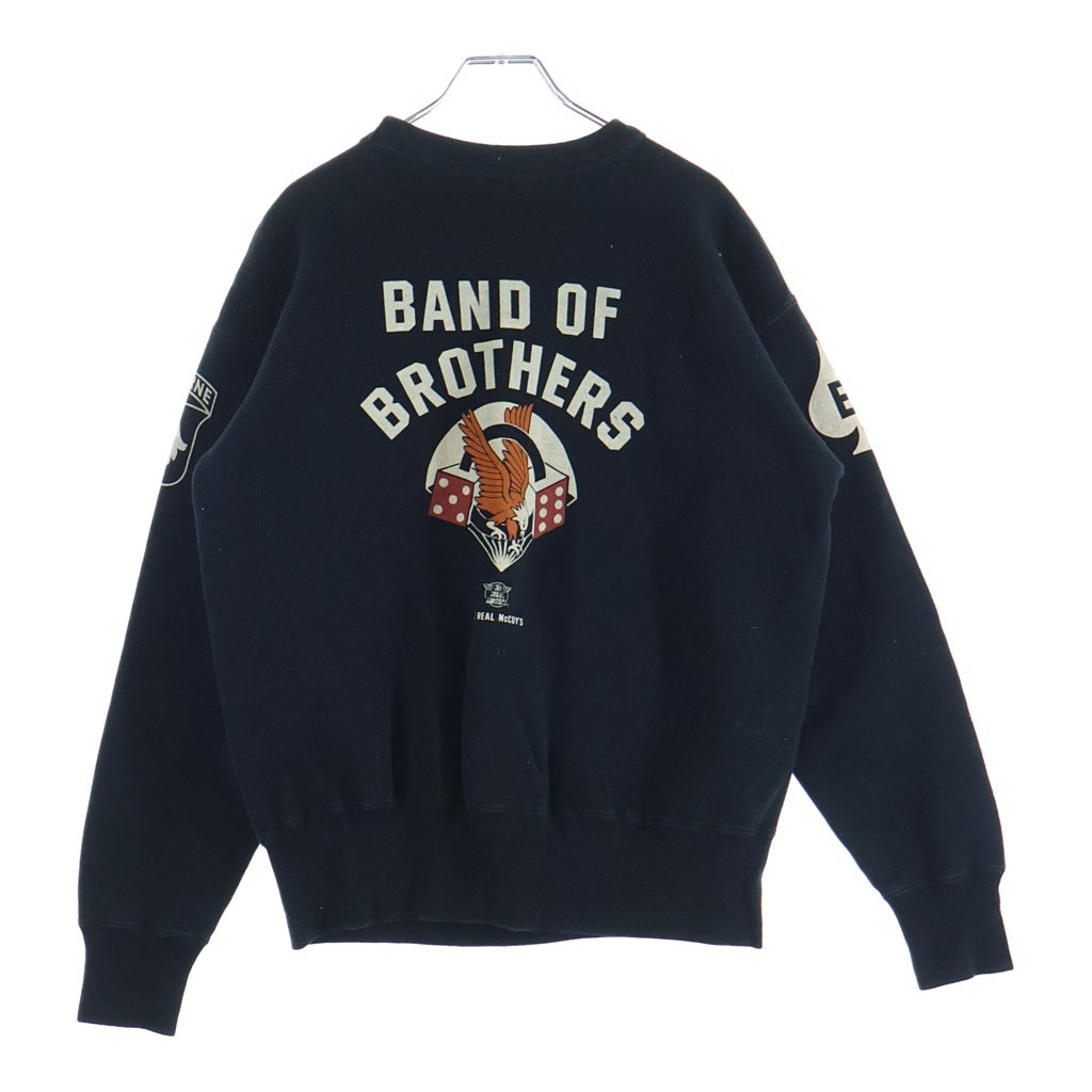 THE REAL McCOY'S(ザリアルマッコイ) BAND OF BROTHERS SWEATSHIRT バンドオブブラザーズ クルーネック 長袖スウェット トレーナー ブラック