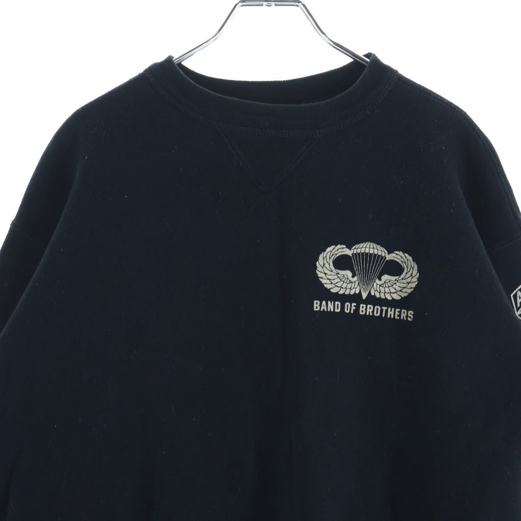 THE REAL McCOY'S(ザリアルマッコイ) BAND OF BROTHERS SWEATSHIRT バンドオブブラザーズ クルーネック 長袖スウェット トレーナー ブラック