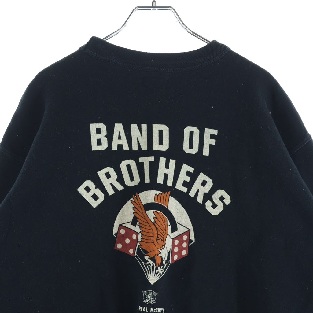 THE REAL McCOY'S(ザリアルマッコイ) BAND OF BROTHERS SWEATSHIRT バンドオブブラザーズ クルーネック 長袖スウェット トレーナー ブラック