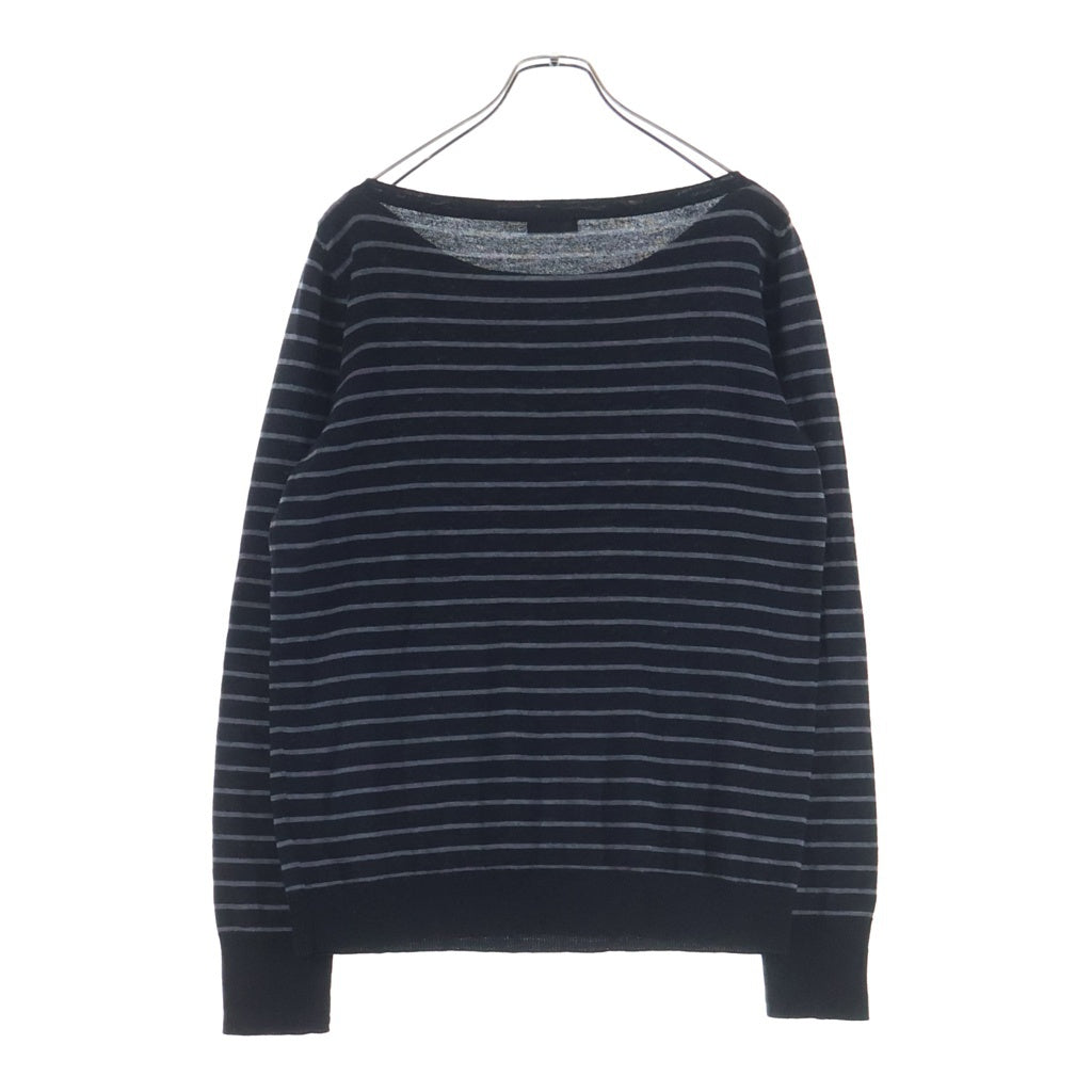 Dior HOMME(ディオールオム) 06AW ボーダー柄 ボートネック 長袖ニット セッター ブラック/グレー 6HH4052861