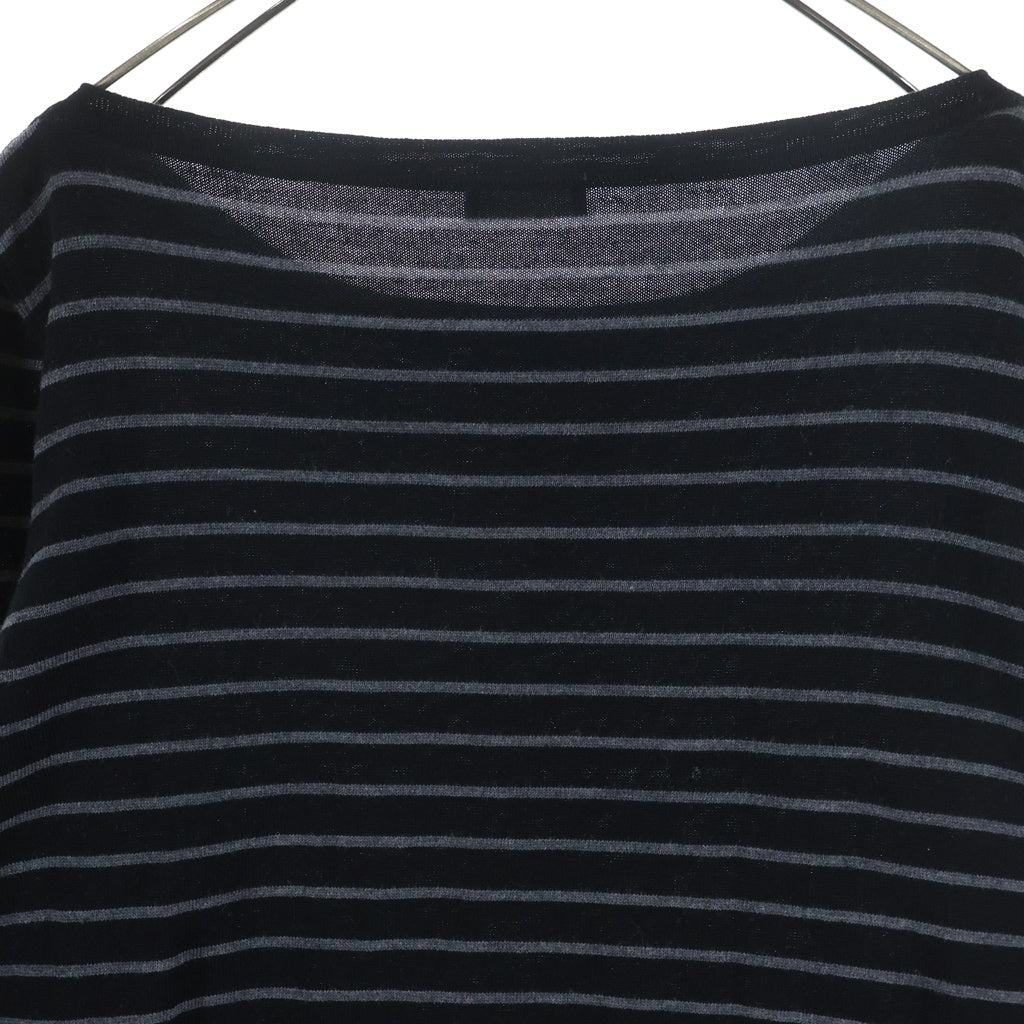 Dior HOMME(ディオールオム) 06AW ボーダー柄 ボートネック 長袖ニット セッター ブラック/グレー 6HH4052861
