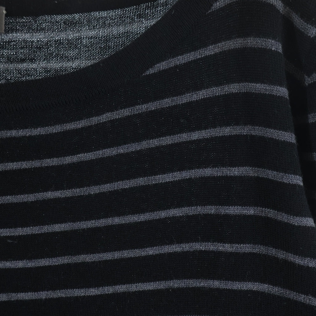 Dior HOMME(ディオールオム) 06AW ボーダー柄 ボートネック 長袖ニット セッター ブラック/グレー 6HH4052861