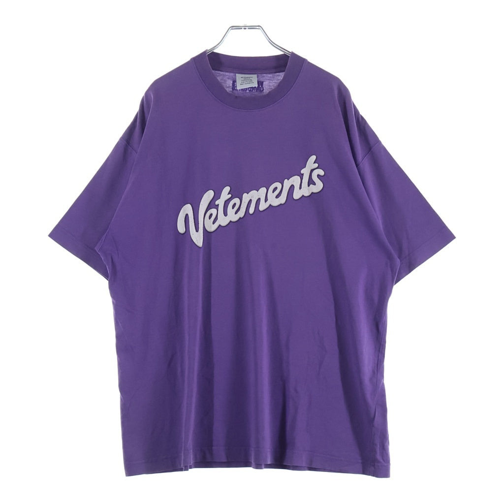VETEMENTS(ヴェトモン) 22AW OVERSIZED LOGO TSHIRT オーバーサイズ ロゴ 半袖Tシャツ カットソー パープル UA53TR480U